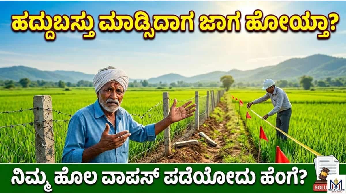 ಹದ್ದುಬಸ್ತು ಮಾಡ್ಸಿದಾಗ ಜಾಗ ಹೋಯ್ತಾ ನಿಮ್ಮ ಹೊಲ ವಾಪಸ್ ಪಡೆಯೋದು ಹೆಂಗೆ